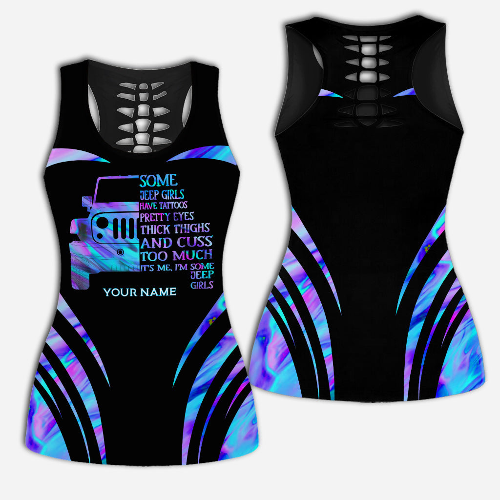 Personalized Hollow Tank Top & Leggings Custom Name Gift for Girls