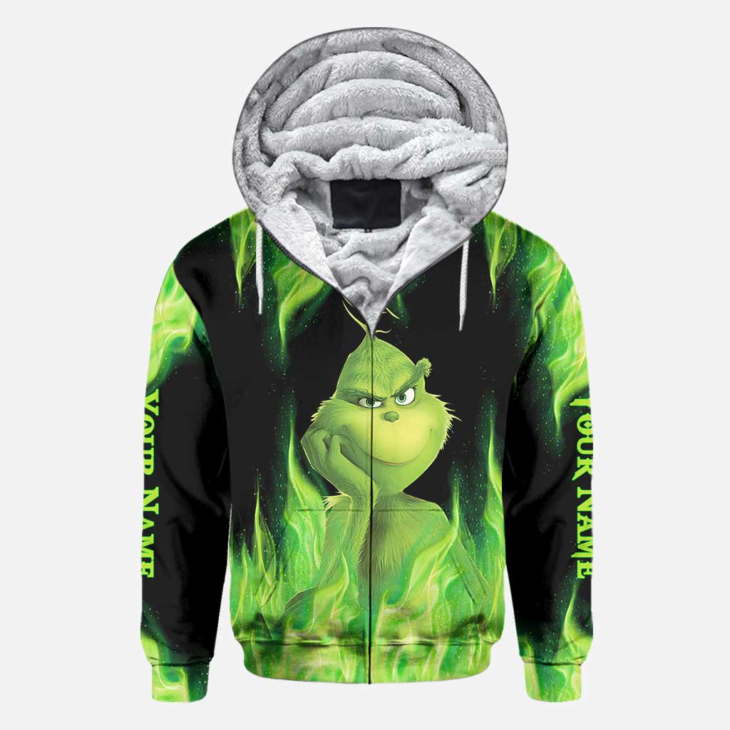 Personalized Grinch Christmas Hoodie Custom Name Gift Idea