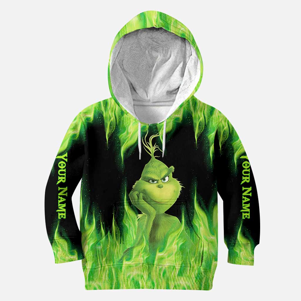 Personalized Grinch Christmas Hoodie Custom Name Gift Idea