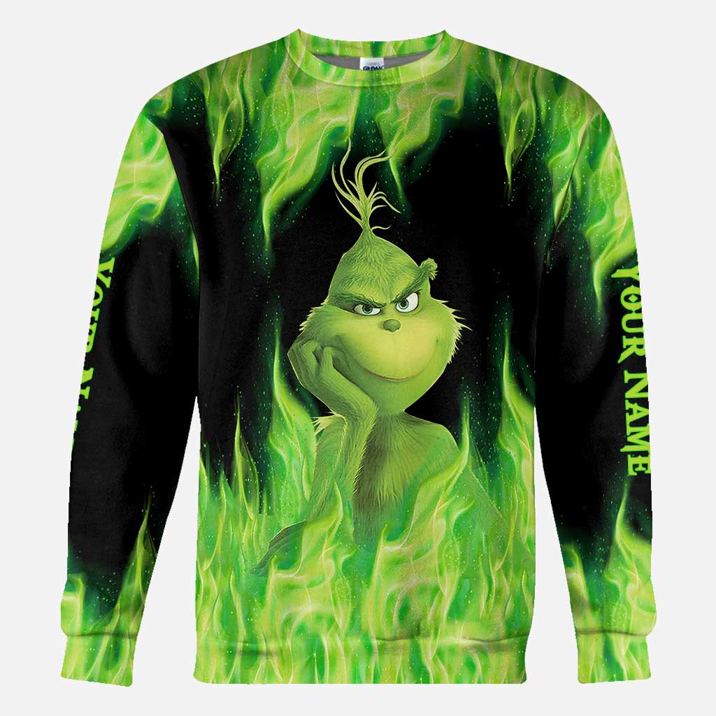 Personalized Grinch Christmas Hoodie Custom Name Gift Idea