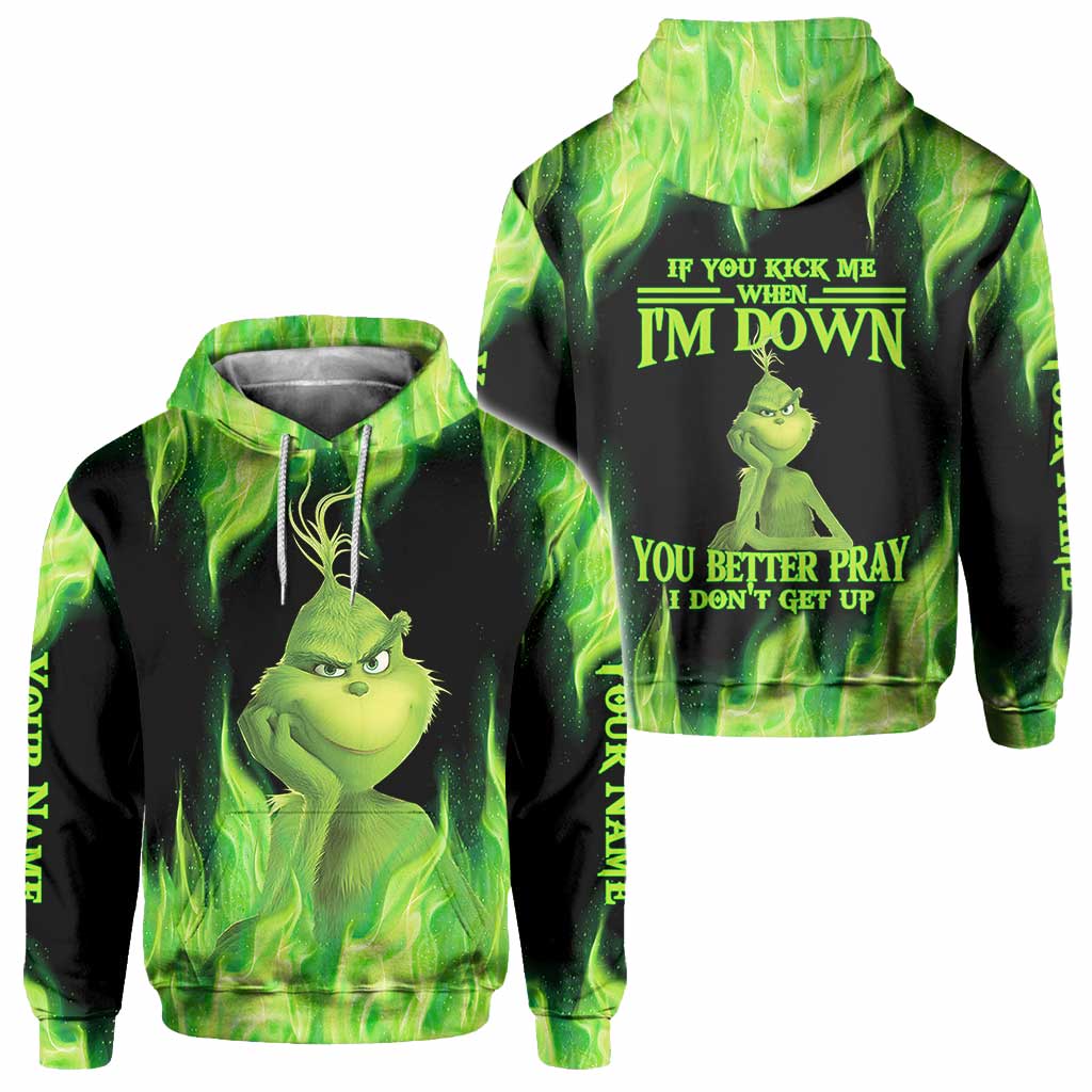 Personalized Grinch Christmas Hoodie Custom Name Gift Idea