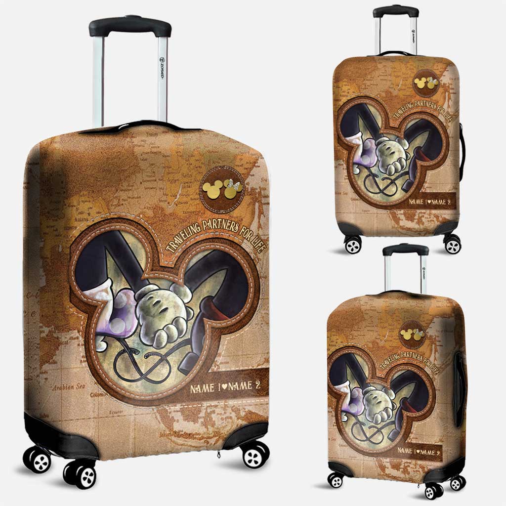 Personalized Travel Luggage Cover Custom Name Gift for Couples