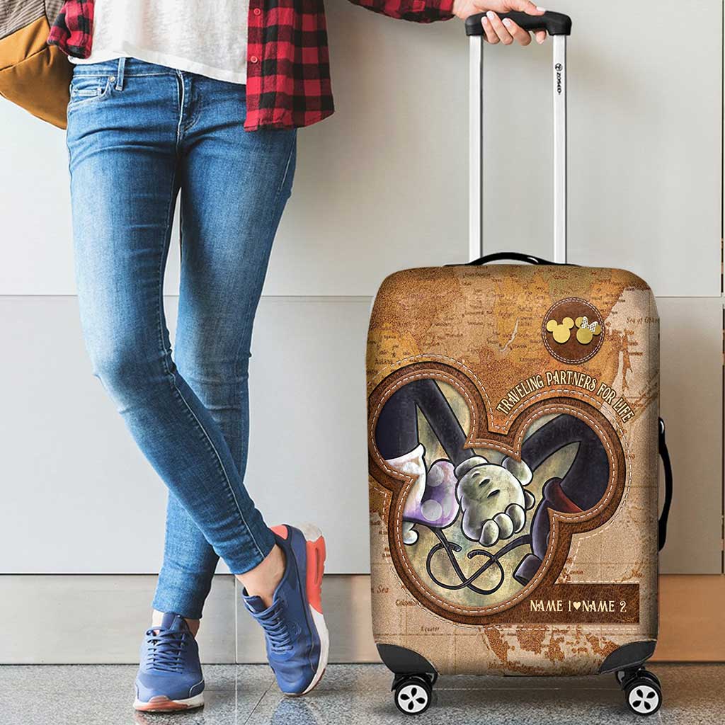 Personalized Travel Luggage Cover Custom Name Gift for Couples