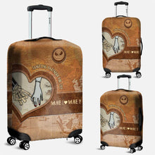 Load image into Gallery viewer, Personalized Luggage Cover Custom Couple Design Travel Gift

