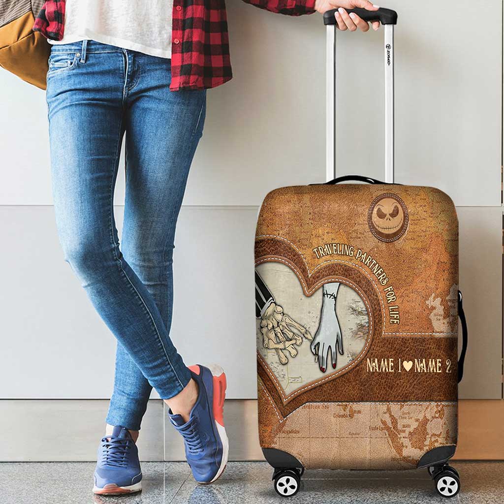 Personalized Luggage Cover Custom Couple Design Travel Gift