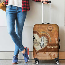 Load image into Gallery viewer, Personalized Luggage Cover Custom Couple Design Travel Gift
