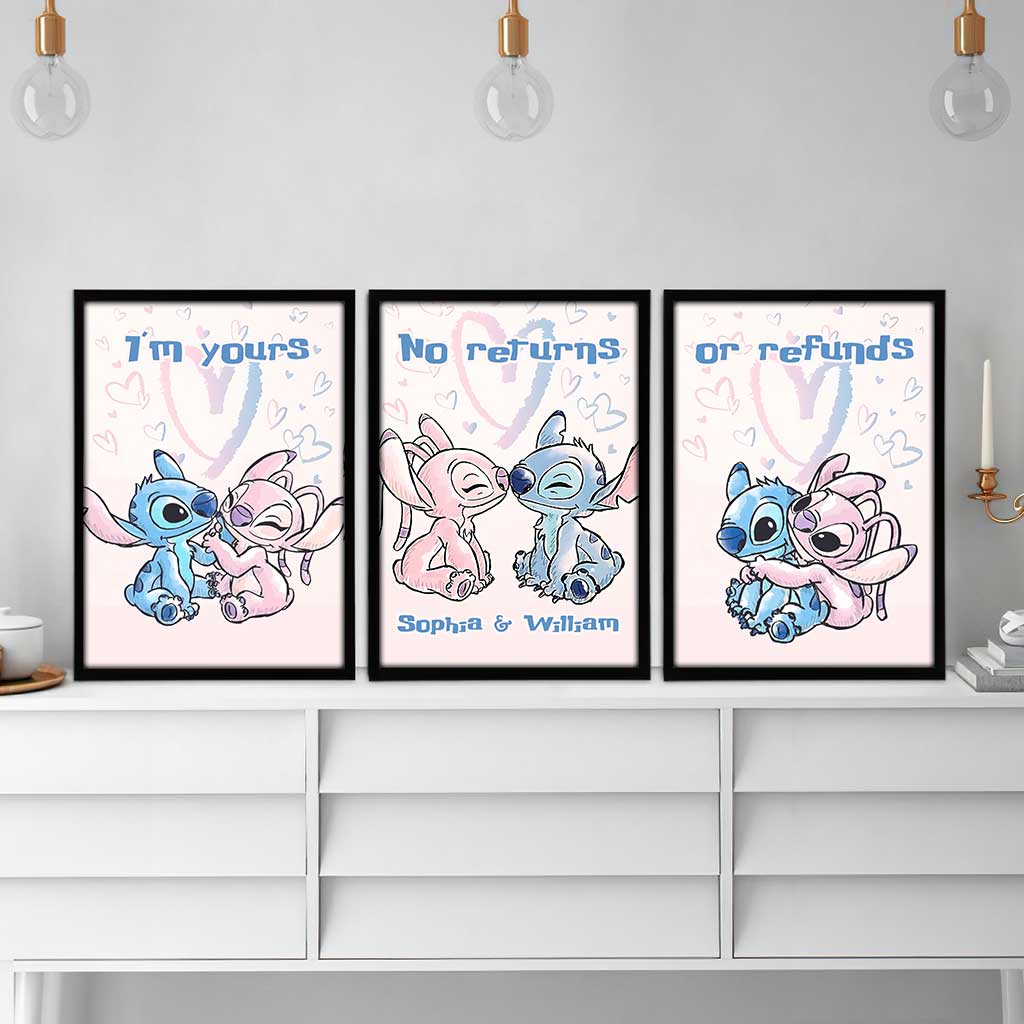 Personalized Couple Ohana Poster & Canvas Set Gift for Anniversary