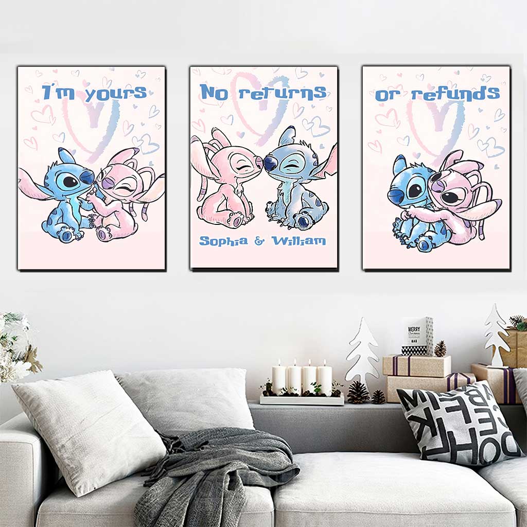 Personalized Couple Ohana Poster & Canvas Set Gift for Anniversary
