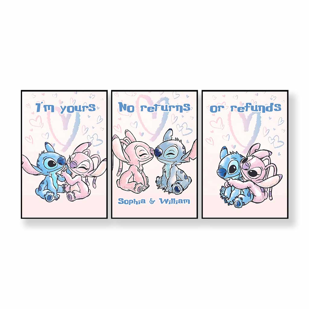 Personalized Couple Ohana Poster & Canvas Set Gift for Anniversary
