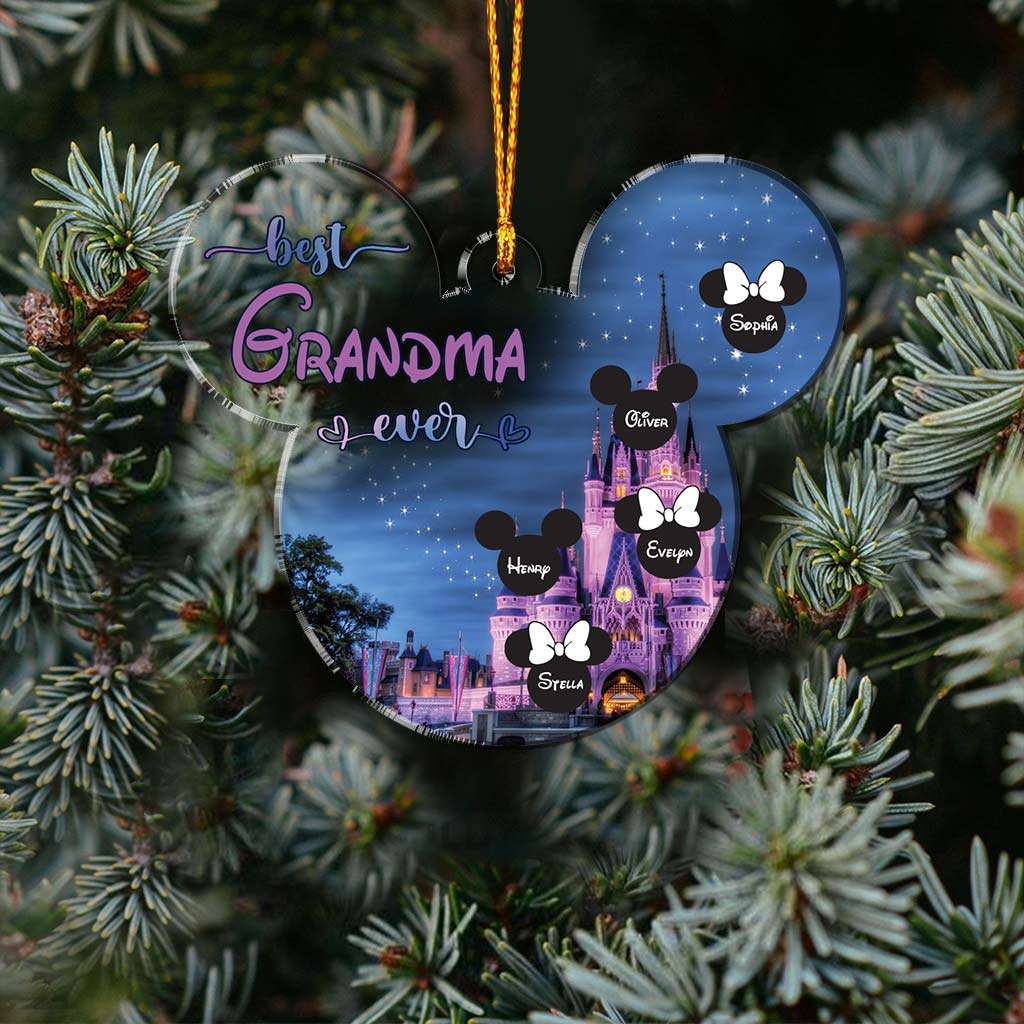 Personalized Transparent Christmas Ornament for Grandma | Custom Name Gift
