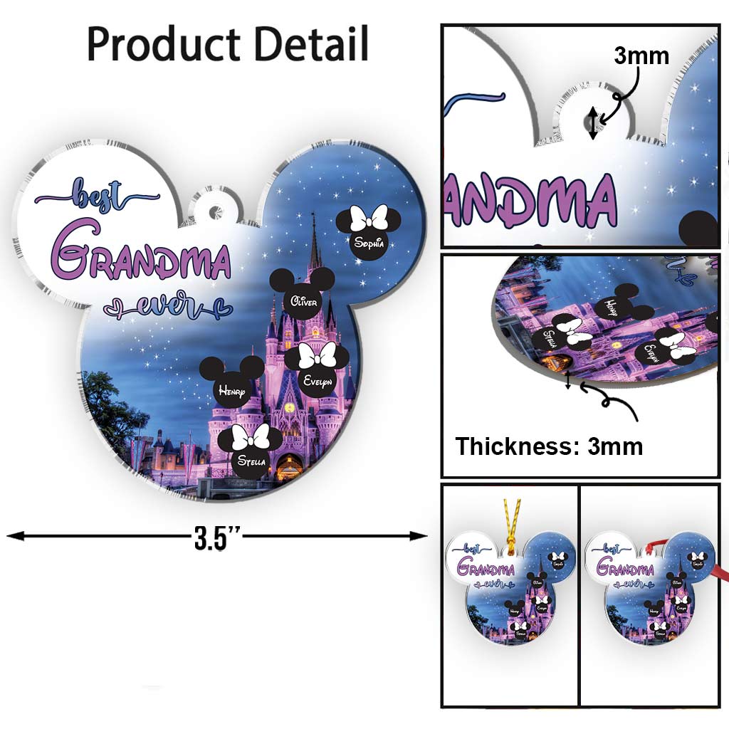 Personalized Transparent Christmas Ornament for Grandma | Custom Name Gift