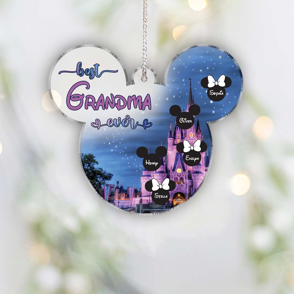 Personalized Transparent Christmas Ornament for Grandma | Custom Name Gift