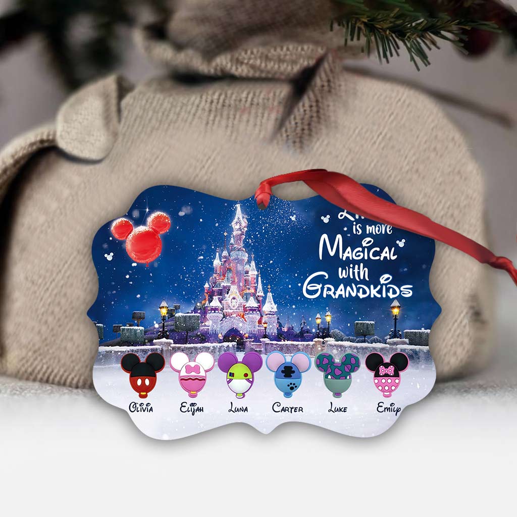 Personalized Christmas Ornament for Grandma with Grandkids Names - Custom Double-Sided Design