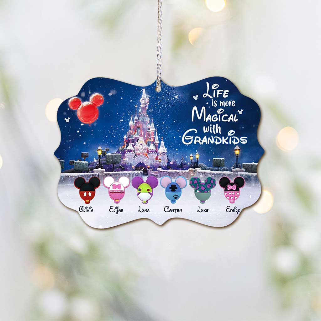 Personalized Christmas Ornament for Grandma with Grandkids Names - Custom Double-Sided Design