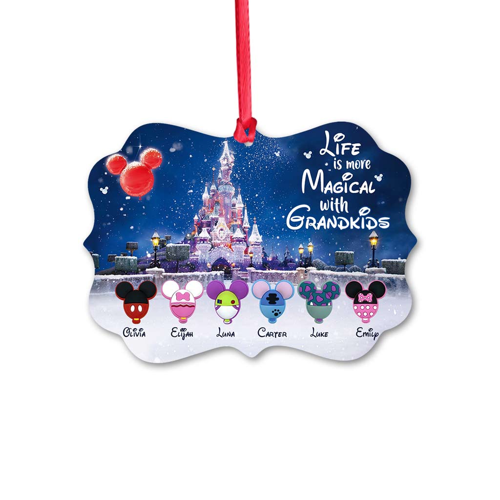 Personalized Christmas Ornament for Grandma with Grandkids Names - Custom Double-Sided Design
