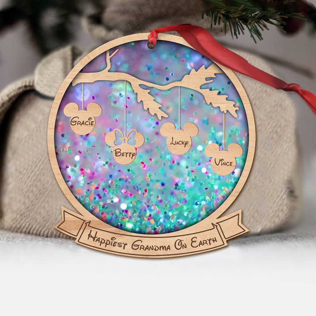 Personalized Happiest Grandma On Earth Ornament Custom Name Gift