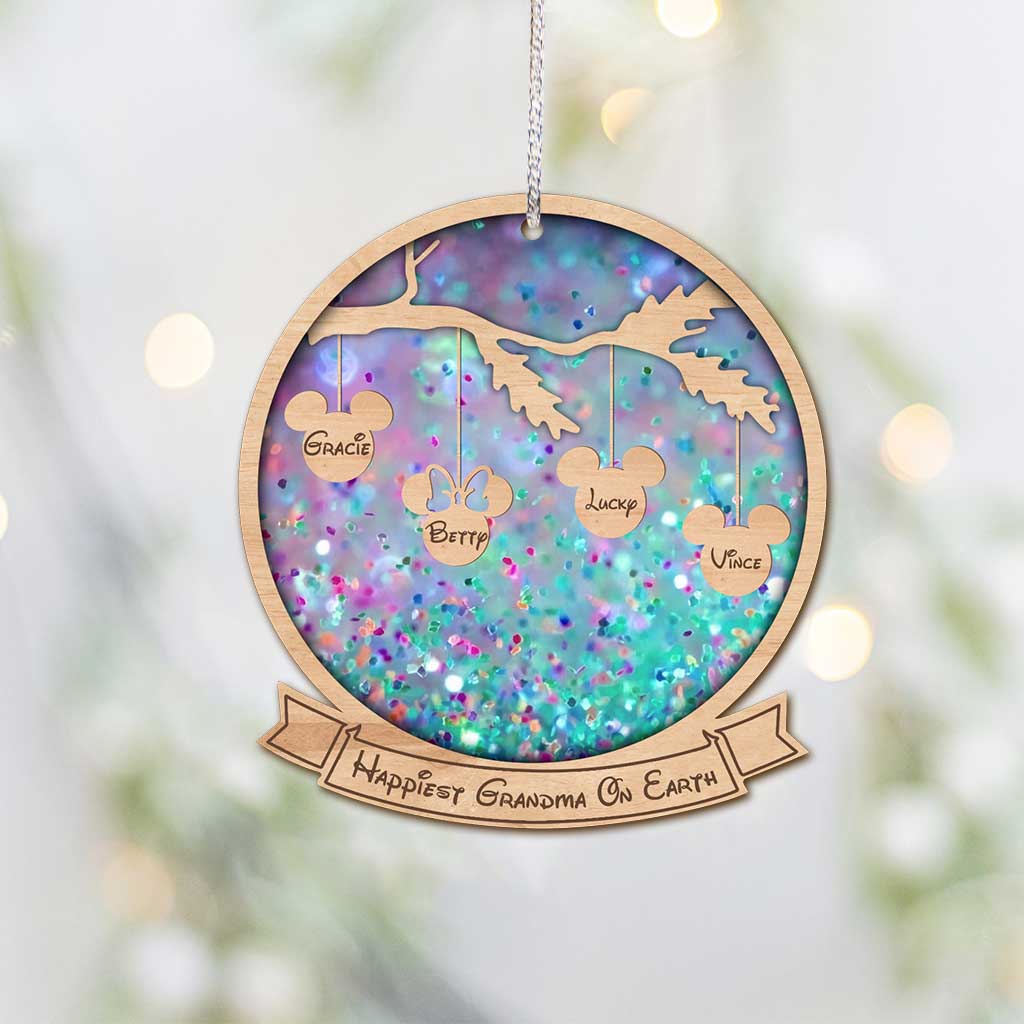 Personalized Happiest Grandma On Earth Ornament Custom Name Gift