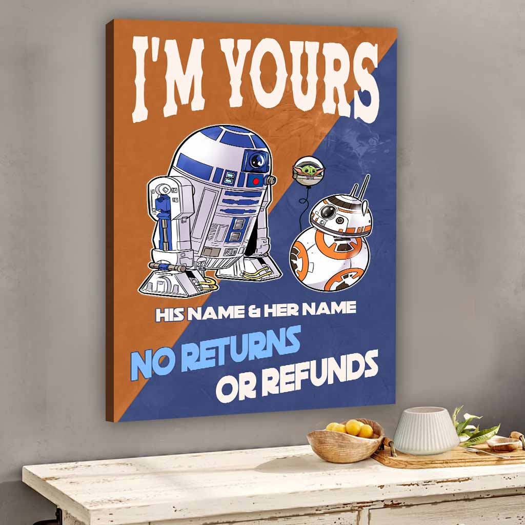 Personalized Star Wars Canvas Print Custom Names Gift for Couples