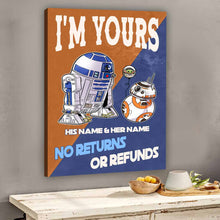 Load image into Gallery viewer, Personalized Star Wars Canvas Print Custom Names Gift for Couples

