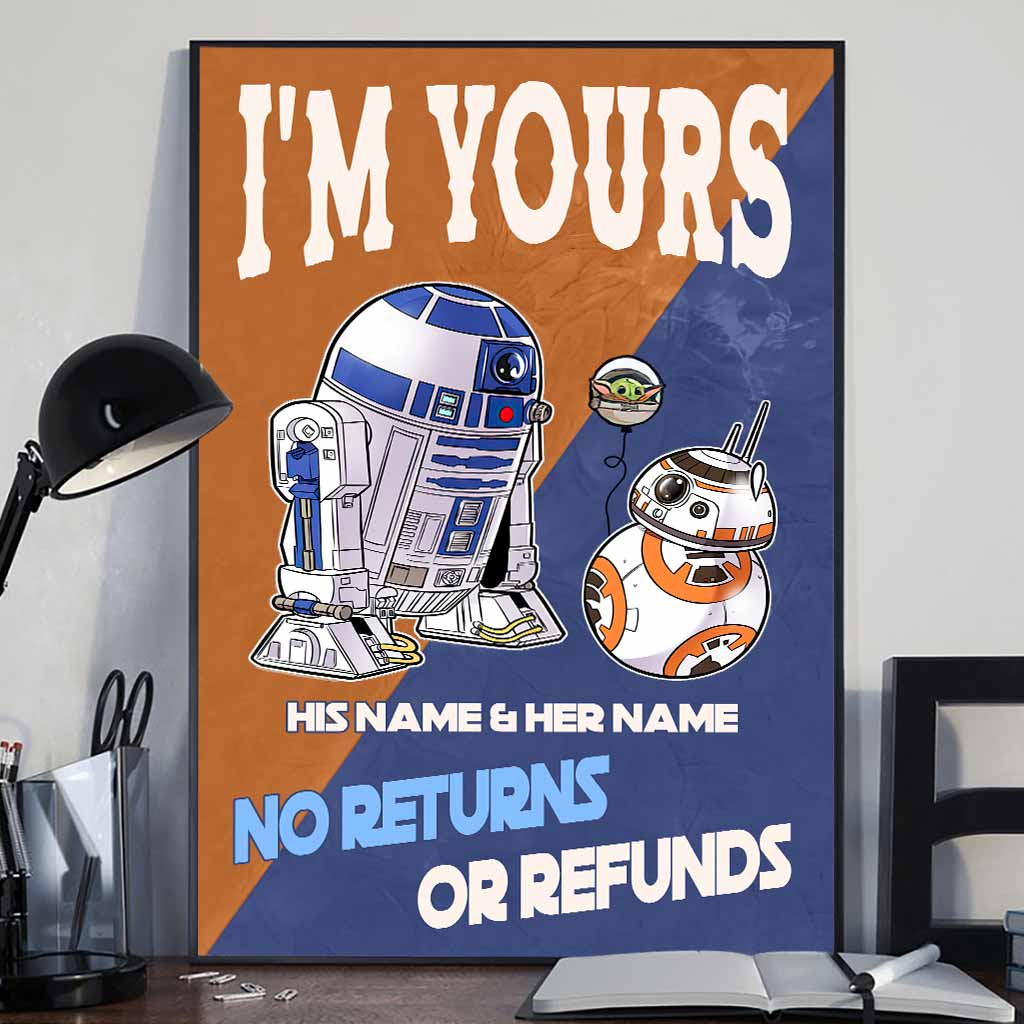 Personalized Star Wars Canvas Print Custom Names Gift for Couples