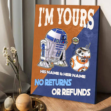 Load image into Gallery viewer, Personalized Star Wars Canvas Print Custom Names Gift for Couples
