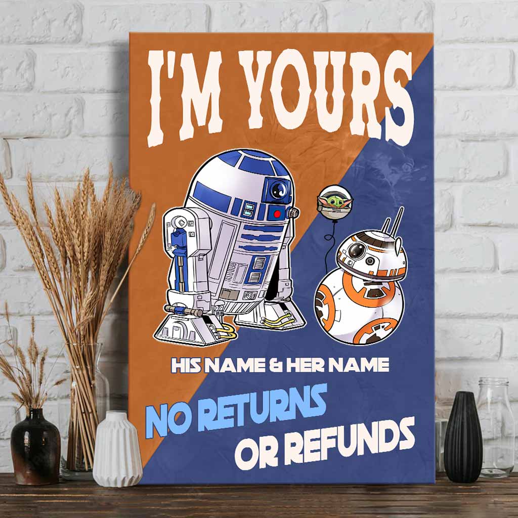 Personalized Star Wars Canvas Print Custom Names Gift for Couples