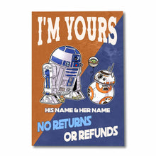 Load image into Gallery viewer, Personalized Star Wars Canvas Print Custom Names Gift for Couples
