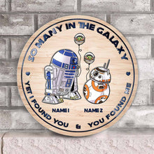 Load image into Gallery viewer, Personalized Round Wood Sign with Names for Star Wars Fans

