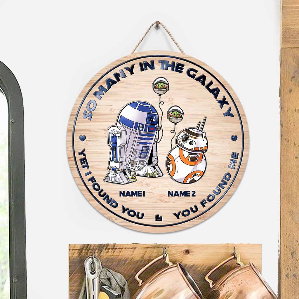 Personalized Round Wood Sign with Names for Star Wars Fans