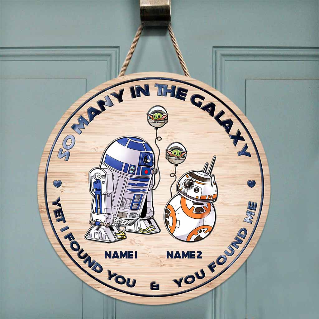 Personalized Round Wood Sign with Names for Star Wars Fans