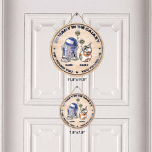 Load image into Gallery viewer, Personalized Round Wood Sign with Names for Star Wars Fans
