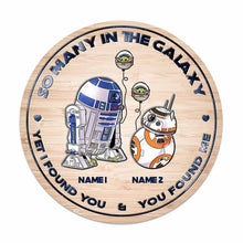 Load image into Gallery viewer, Personalized Round Wood Sign with Names for Star Wars Fans
