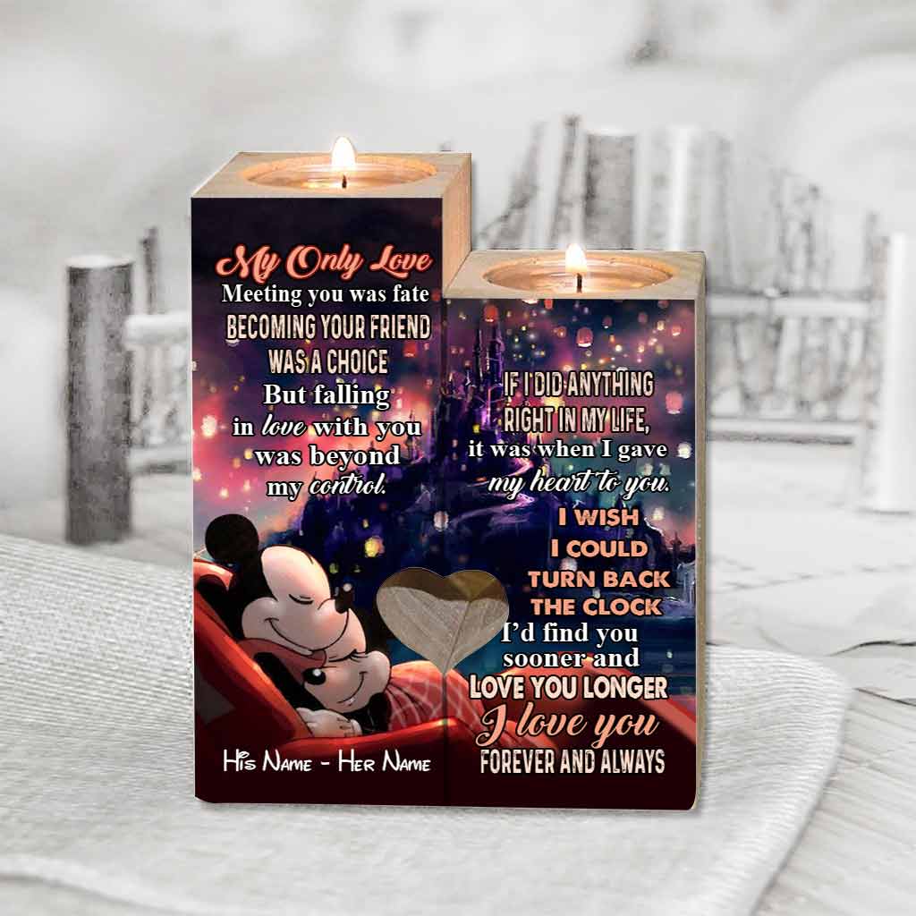 Personalized Mouse Candle Holder with Custom Names - Romantic Gift for Couples
