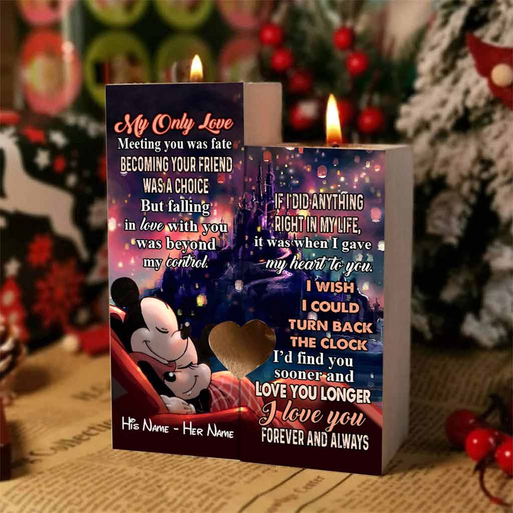 Personalized Mouse Candle Holder with Custom Names - Romantic Gift for Couples