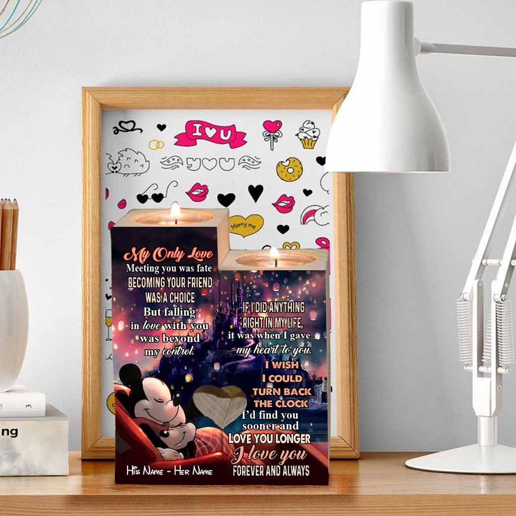 Personalized Mouse Candle Holder with Custom Names - Romantic Gift for Couples