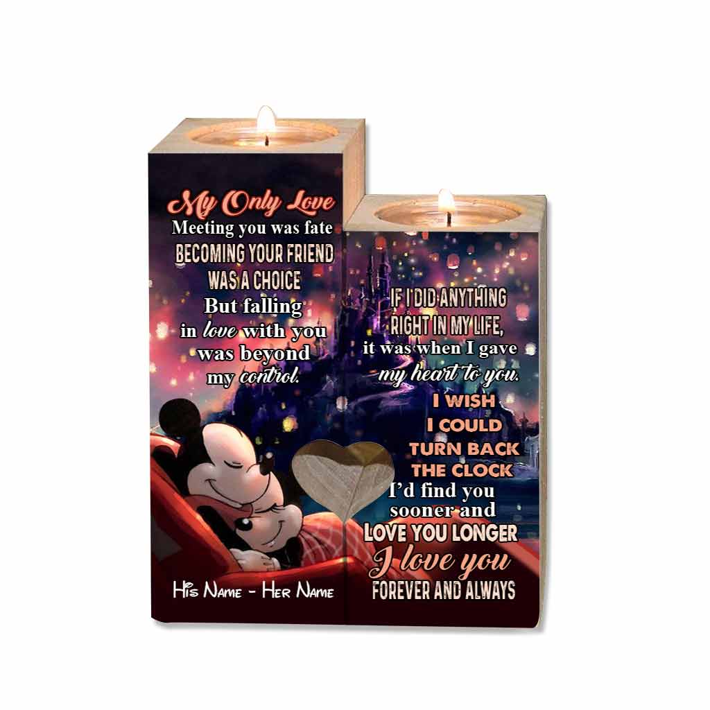 Personalized Mouse Candle Holder with Custom Names - Romantic Gift for Couples