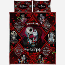 Load image into Gallery viewer, Personalized Nightmare Quilt Set with Custom Names for Couples - Unique Wedding Gift
