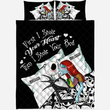 Load image into Gallery viewer, Personalized Nightmare Before Christmas Quilt Set with Custom Names for Couples
