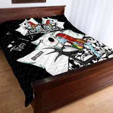 Load image into Gallery viewer, Personalized Nightmare Before Christmas Quilt Set with Custom Names for Couples
