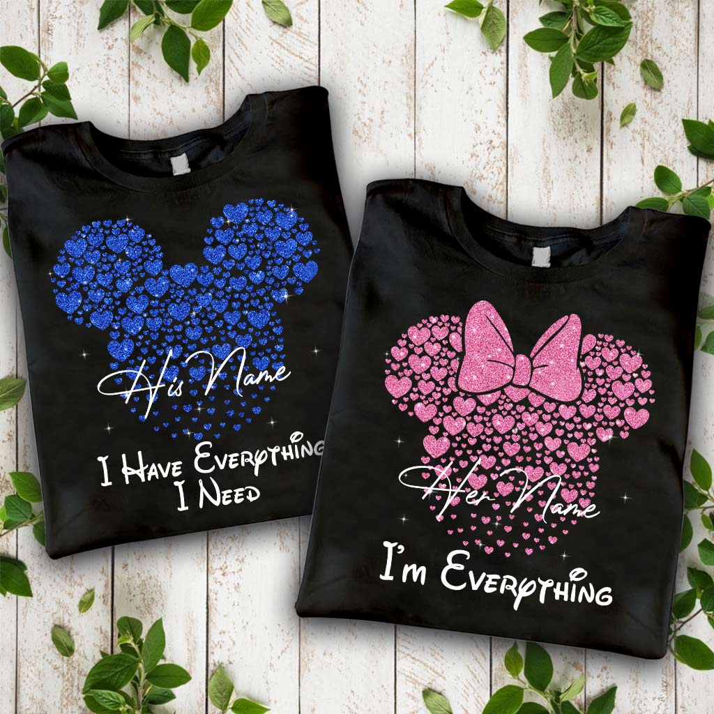 Personalized Mouse T-shirt & Hoodie Custom Name Gift for Couples