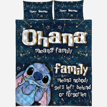 Load image into Gallery viewer, Personalized Ohana Quilt Set Custom Name Family Gift
