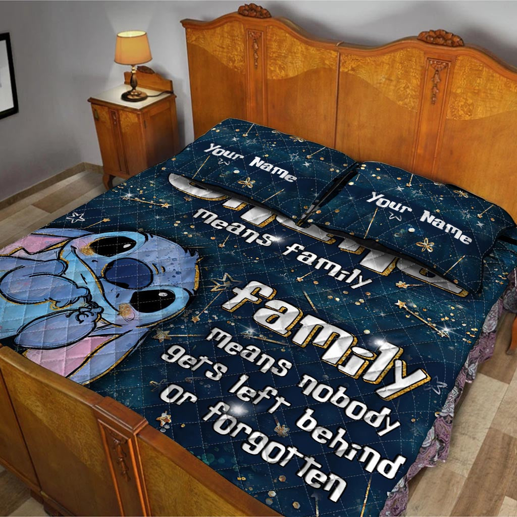 Personalized Ohana Quilt Set Custom Name Family Gift