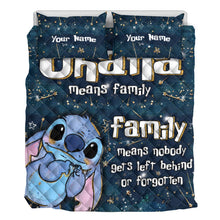 Load image into Gallery viewer, Personalized Ohana Quilt Set Custom Name Family Gift
