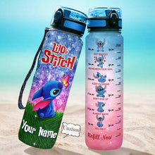 Load image into Gallery viewer, Personalized Lilo &amp; Stitch Water Tracker Bottle Custom Name Gift
