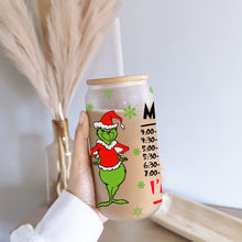 Load image into Gallery viewer, Personalized Grinch Can Glass with Straw Customized for Christmas
