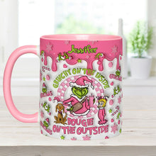 Load image into Gallery viewer, Personalized Christmas Accent Mug Grinchy On The Inside Gift
