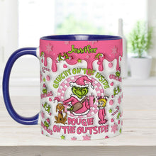 Load image into Gallery viewer, Personalized Christmas Accent Mug Grinchy On The Inside Gift
