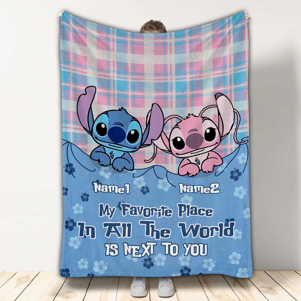 Personalized Ohana Blanket Custom Names Gift for Couples