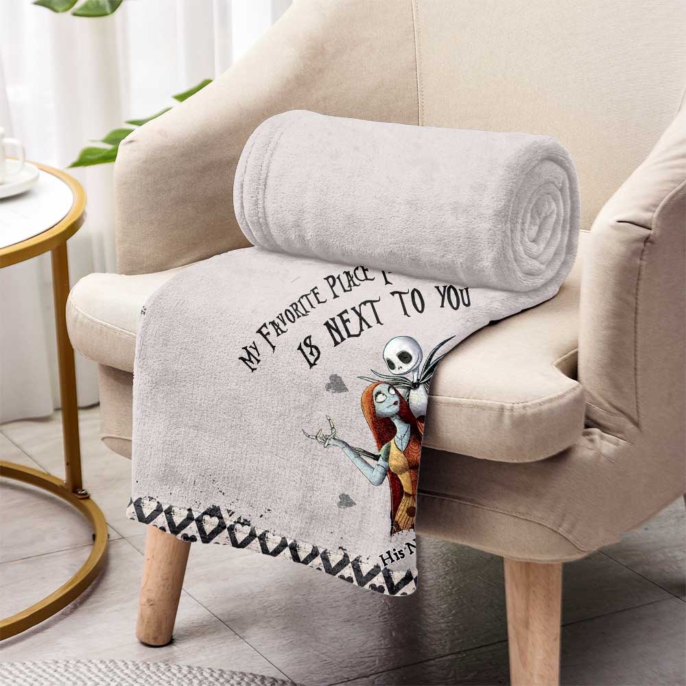 Personalized Couple Nightmare Blanket Custom Names Gift for Engagement