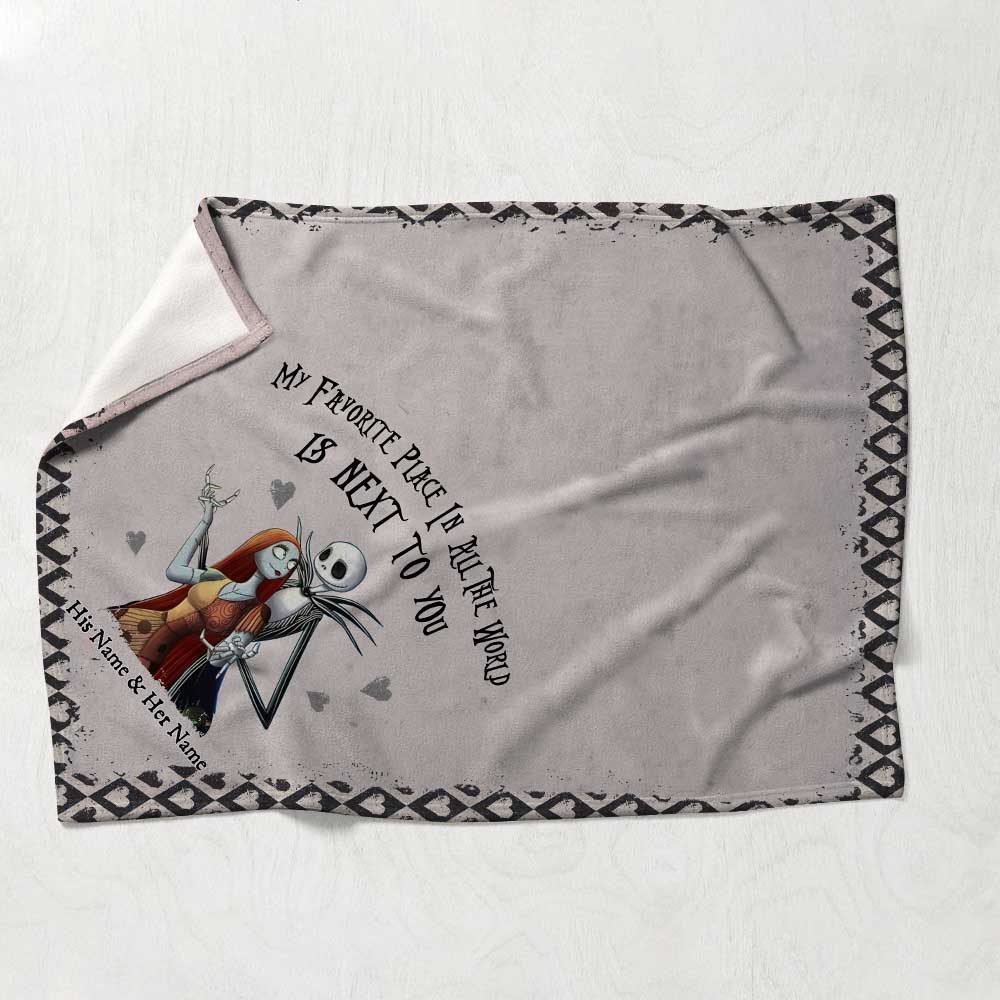 Personalized Couple Nightmare Blanket Custom Names Gift for Engagement